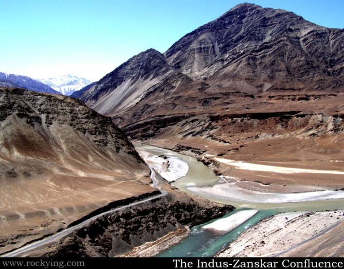 Confluence of Indus River and Zanskar