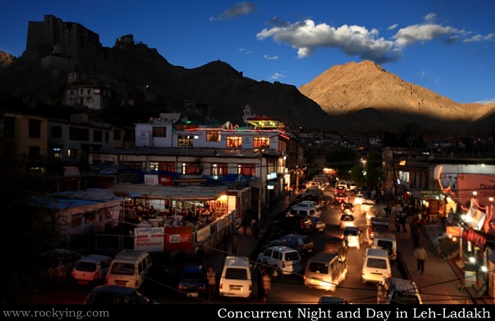 Concurrent Night and Day in Leh-Ladakh
