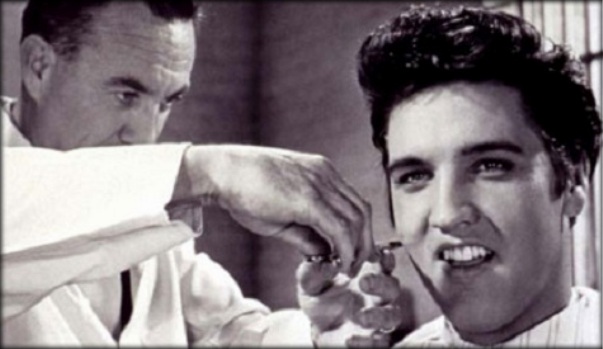 Elvis and his famous hair do