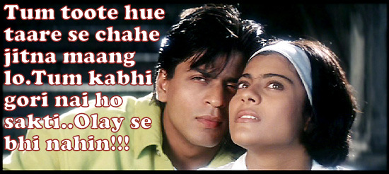 Shahrukh and Kajol in Kuch Kuch Hota Hai